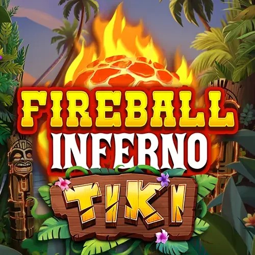 Official Slots logo: Fireball Inferno Tiki by NetEnt at RockWin Casino