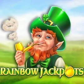Rainbow Jackpots online game logo by Red Tiger Gaming on rockswin.com