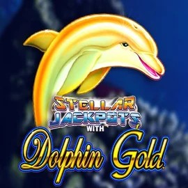 Dolphin Gold with Stellar Jackpots logo by Lightning Box Game at RockWin Casino